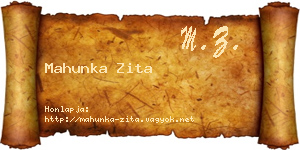 Mahunka Zita névjegykártya