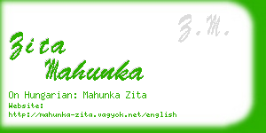 zita mahunka business card